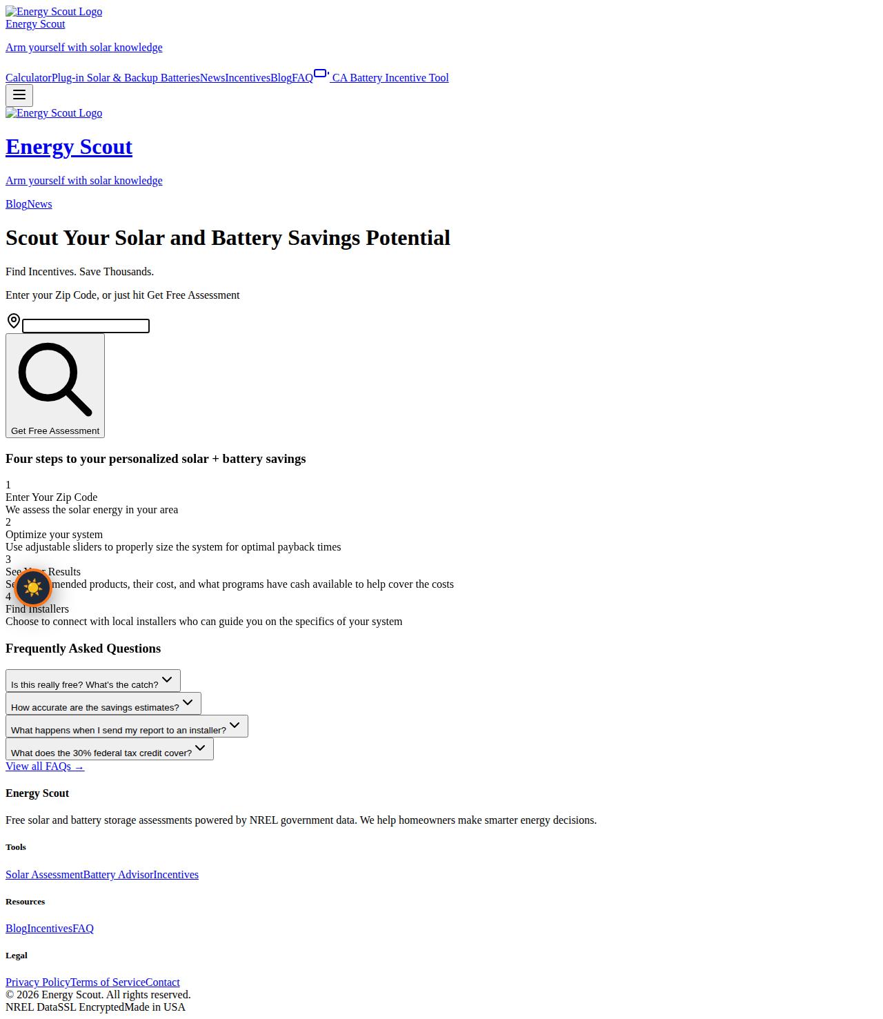 EnergyScout free solar assessment tool