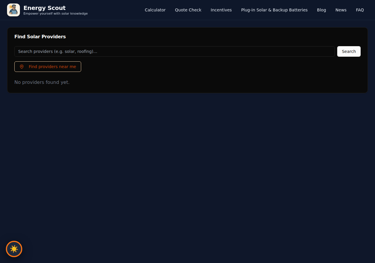 EnergyScout local installer directory
